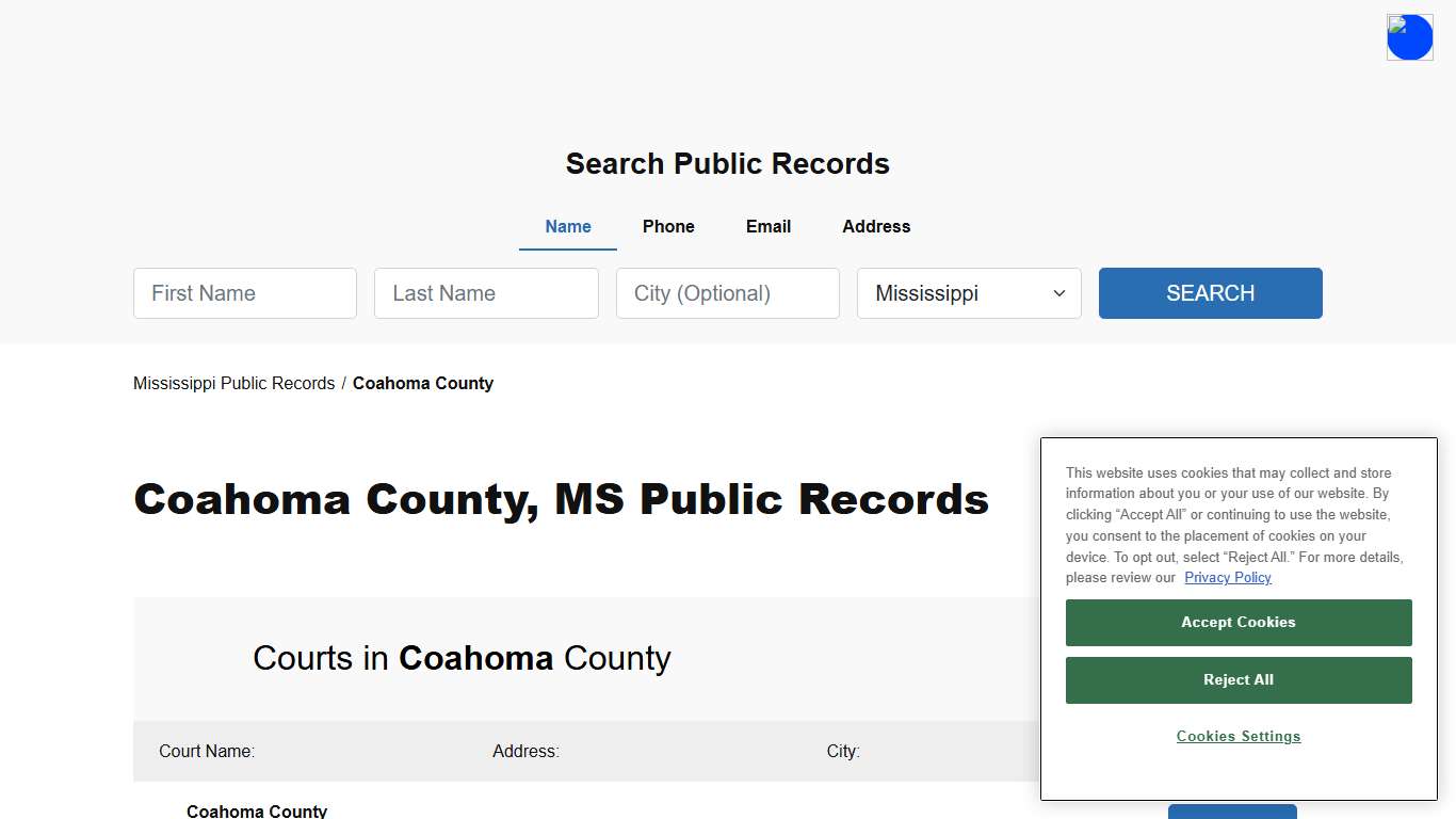 Coahoma County, MS Public Court, Arrest and Inmate Records - ThePublicIndex